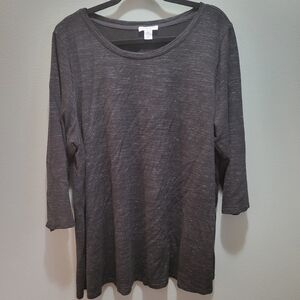 Women's Black 3/4 Length Sleeve Carolina Belle Size 3x Tunic Top